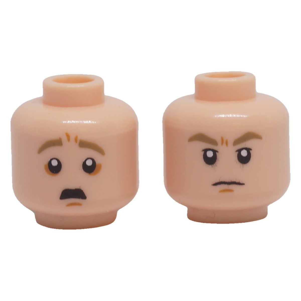 LEGO® dual-sided minifigure head 3626pb3238 showing angry and scared printed faces