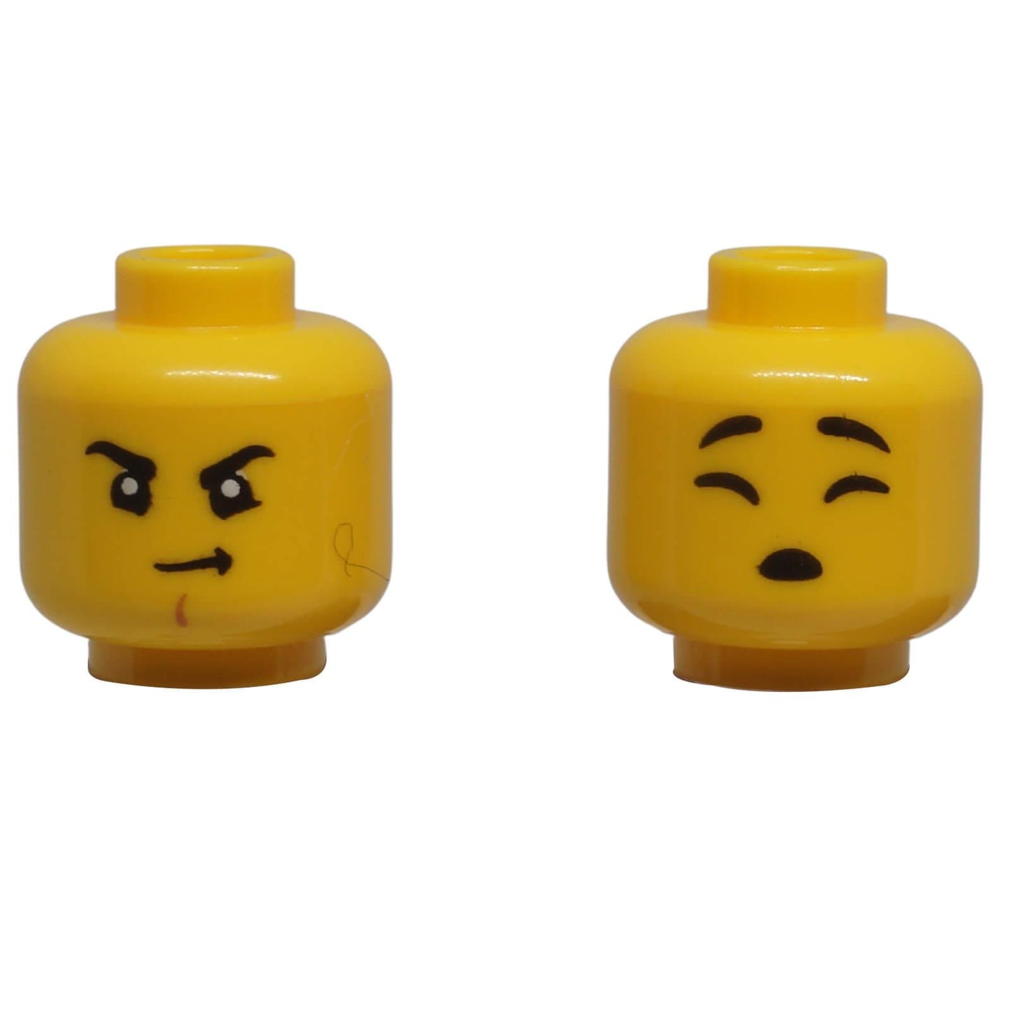 LEGO dual-sided minifigure head 3626pb3450 with scowl expression and sleeping face