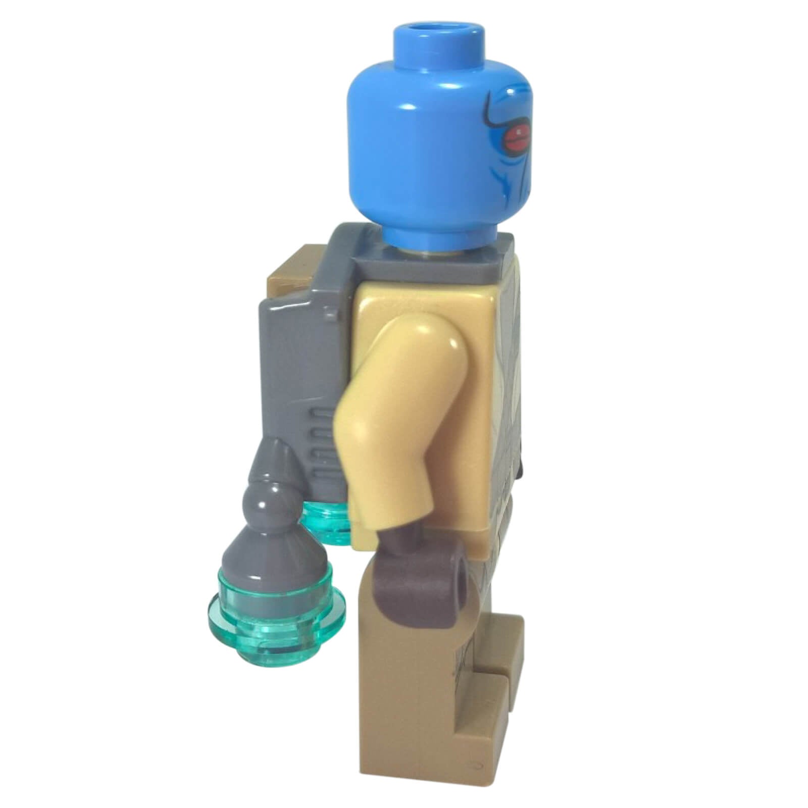 LEGO Duros Alliance Fighter minifigure sw0689 blue head red eyes jet pack, side profile