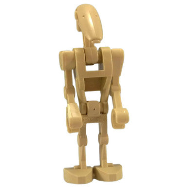 LEGO Star Wars Battle Droid minifigure, tan with angled arms, front view