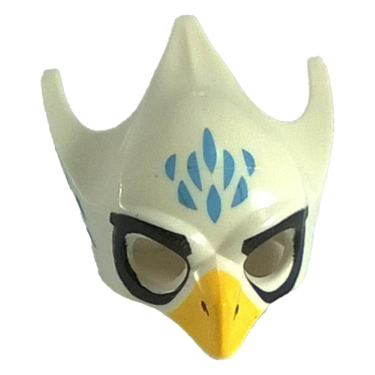 White eagle mask 12549pb03 with yellow beak and blue feather pattern.