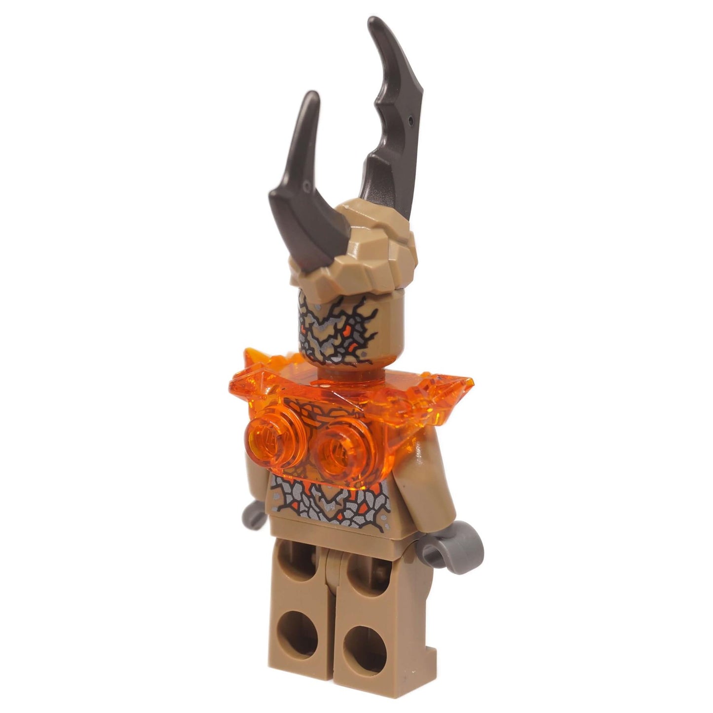 LEGO® NINJAGO® Earth Monster minifigure left side view highlighting large curved horns Dragons Rising S4
