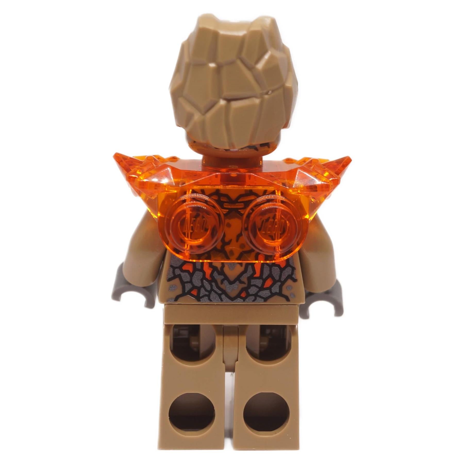 LEGO® NINJAGO® Earth Monster minifigure back view with translucent orange shoulder armor S4