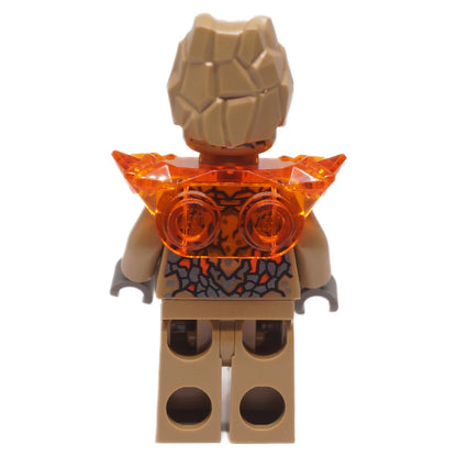 LEGO® NINJAGO® Earth Monster minifigure back view with translucent orange shoulder armor S4