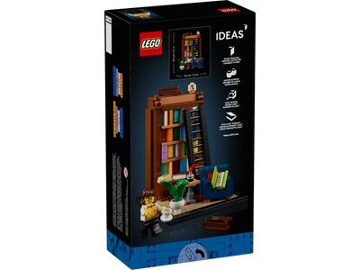 Back of LEGO Ideas 40698 Books Are My Passion box showing set details.