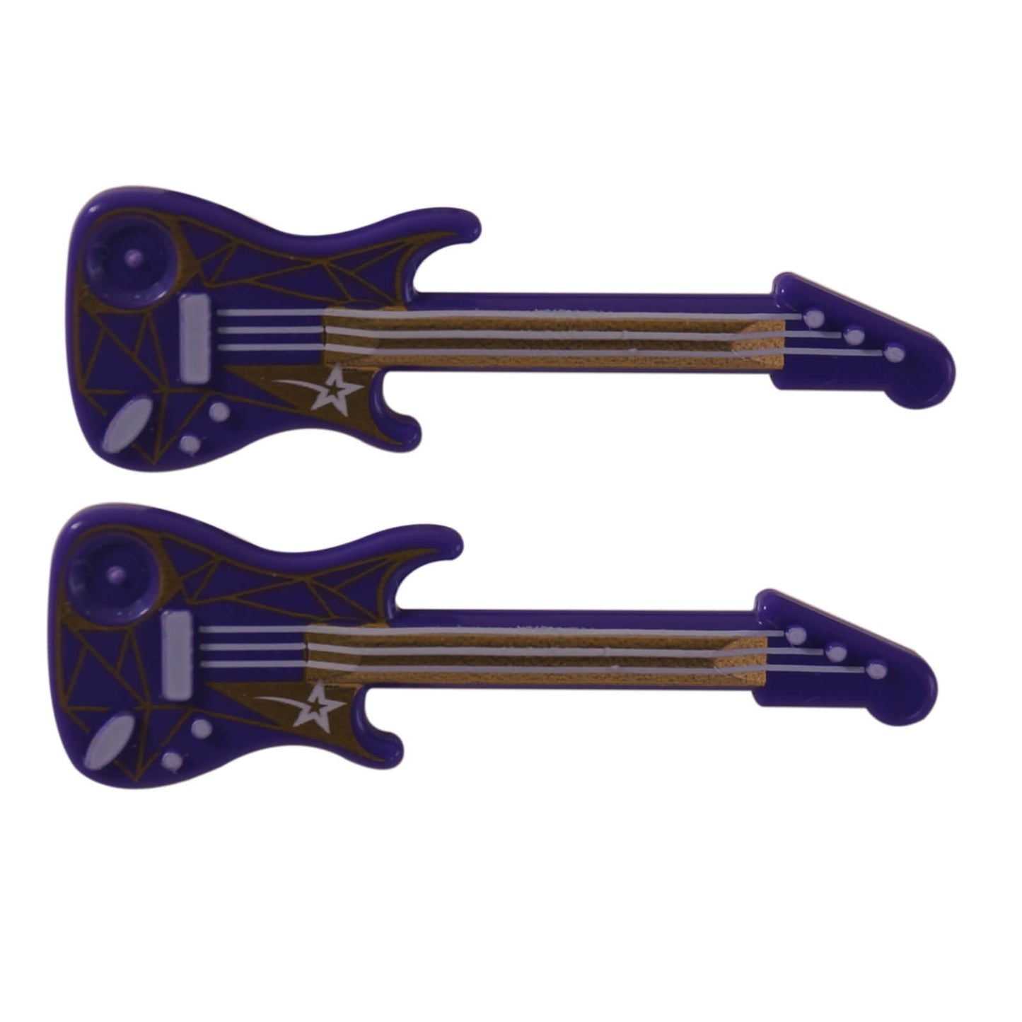 LEGO® electric guitar accessory with printed strings and star design part 11640pb02