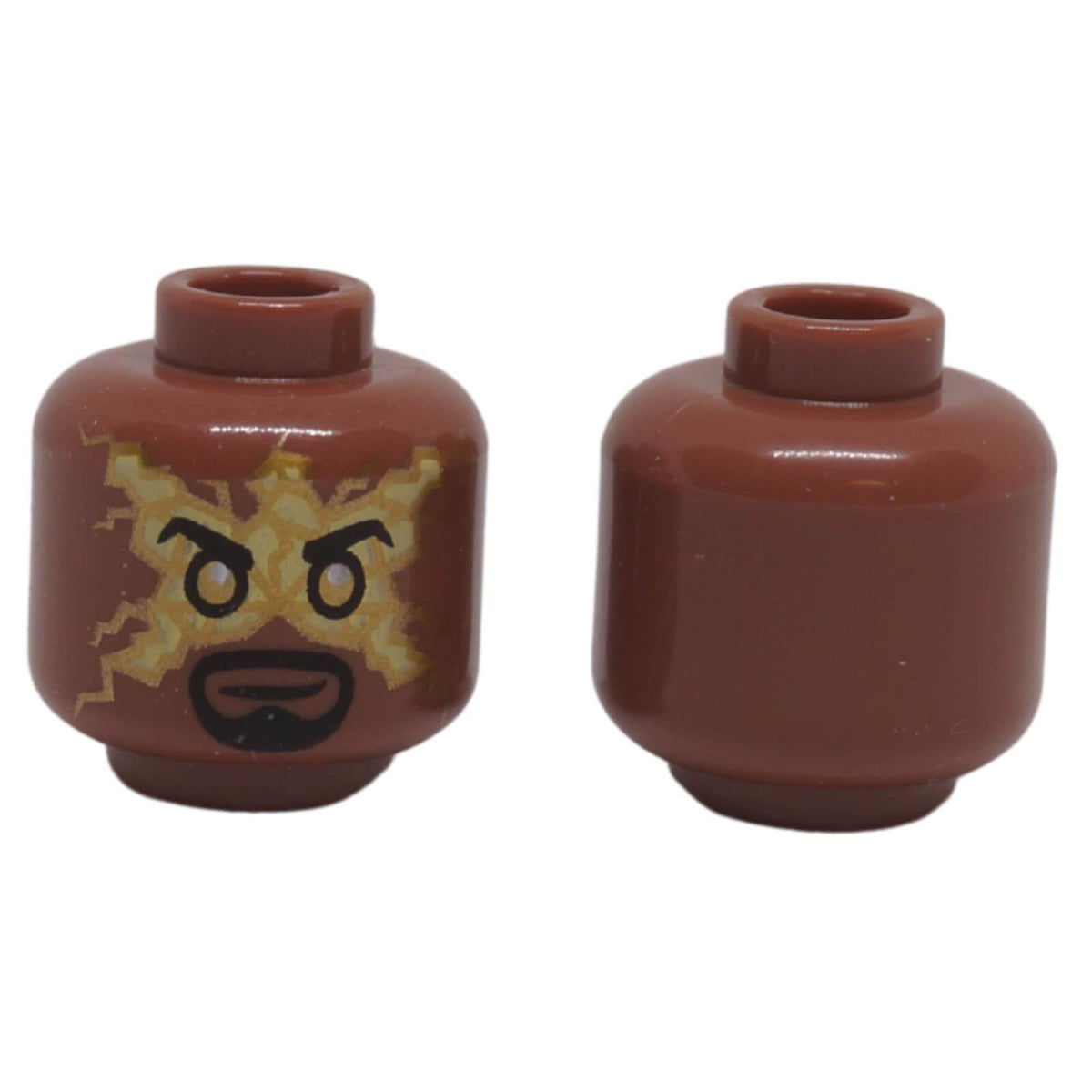 LEGO® minifigure head 3626pb3440 with electricity-style mask and printed goatee