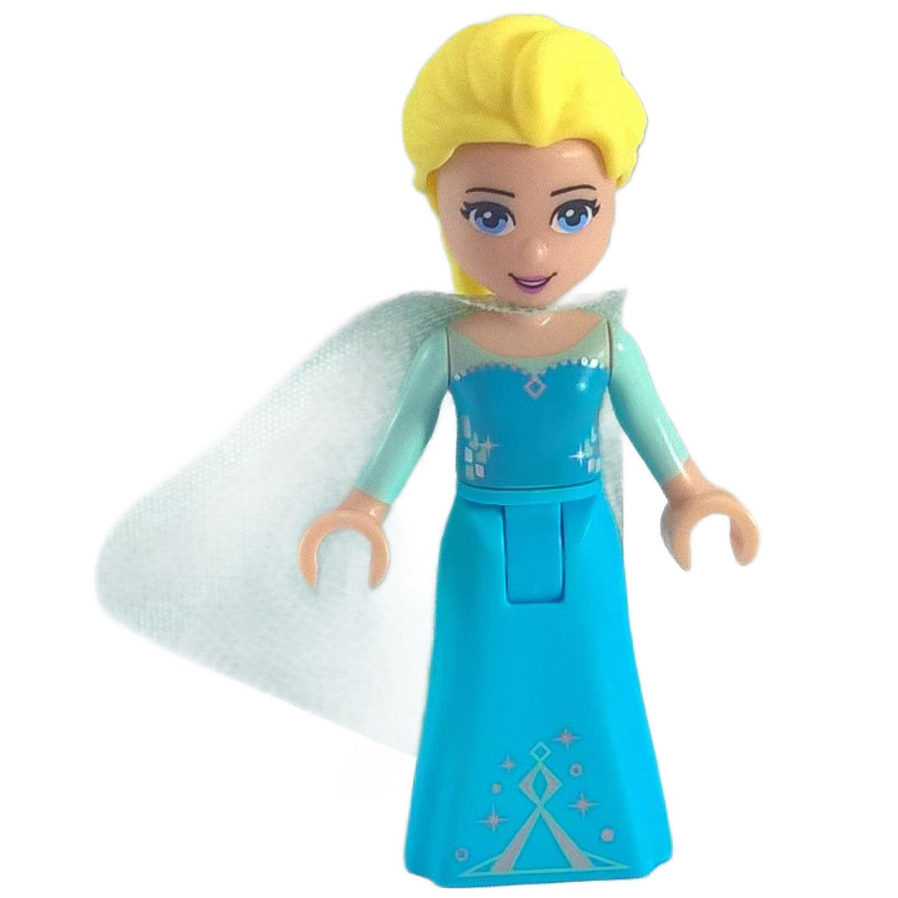 LEGO Elsa mini doll dp015 aqua translucent cape blue dress braid