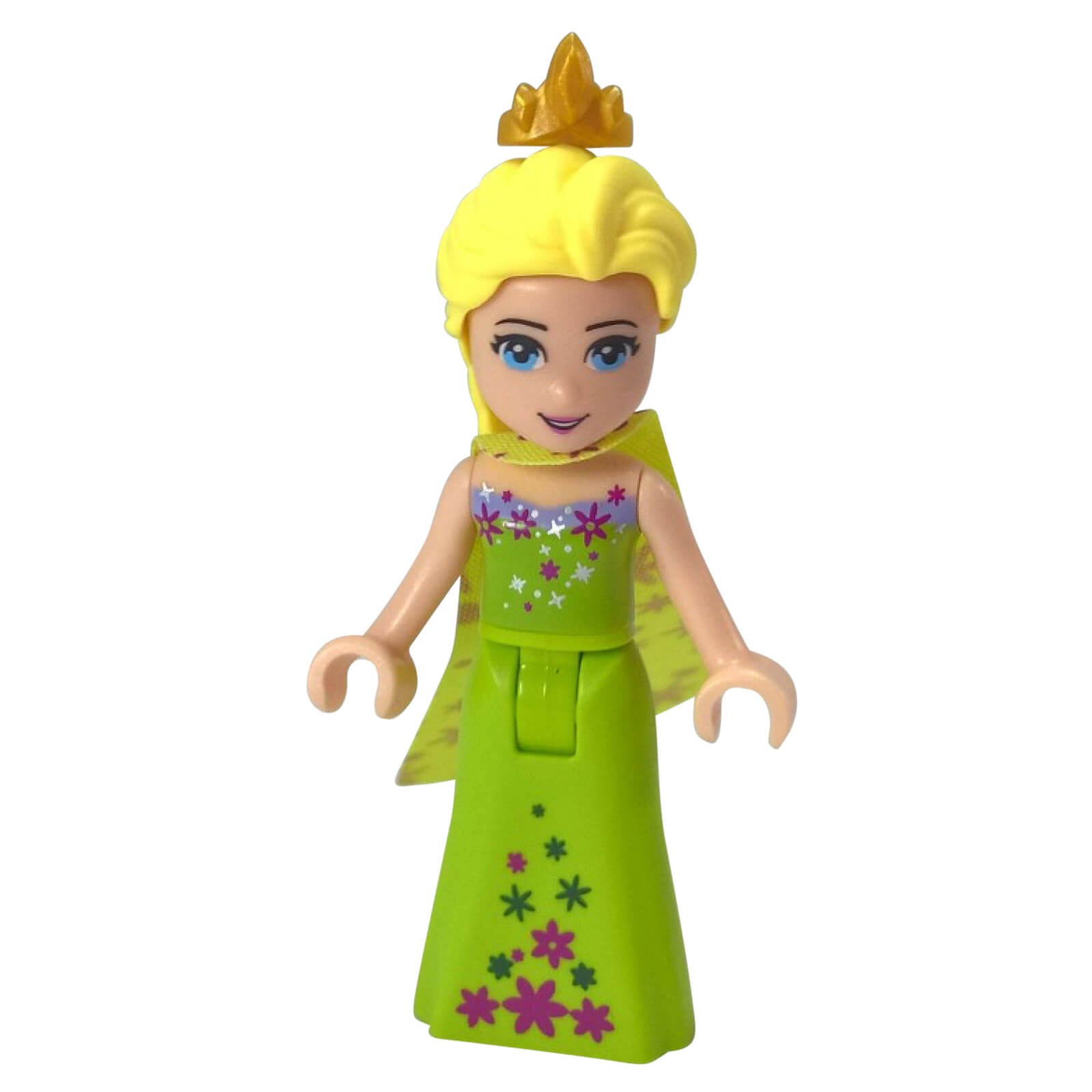 LEGO Elsa mini doll dp018 lime dress crown floral print