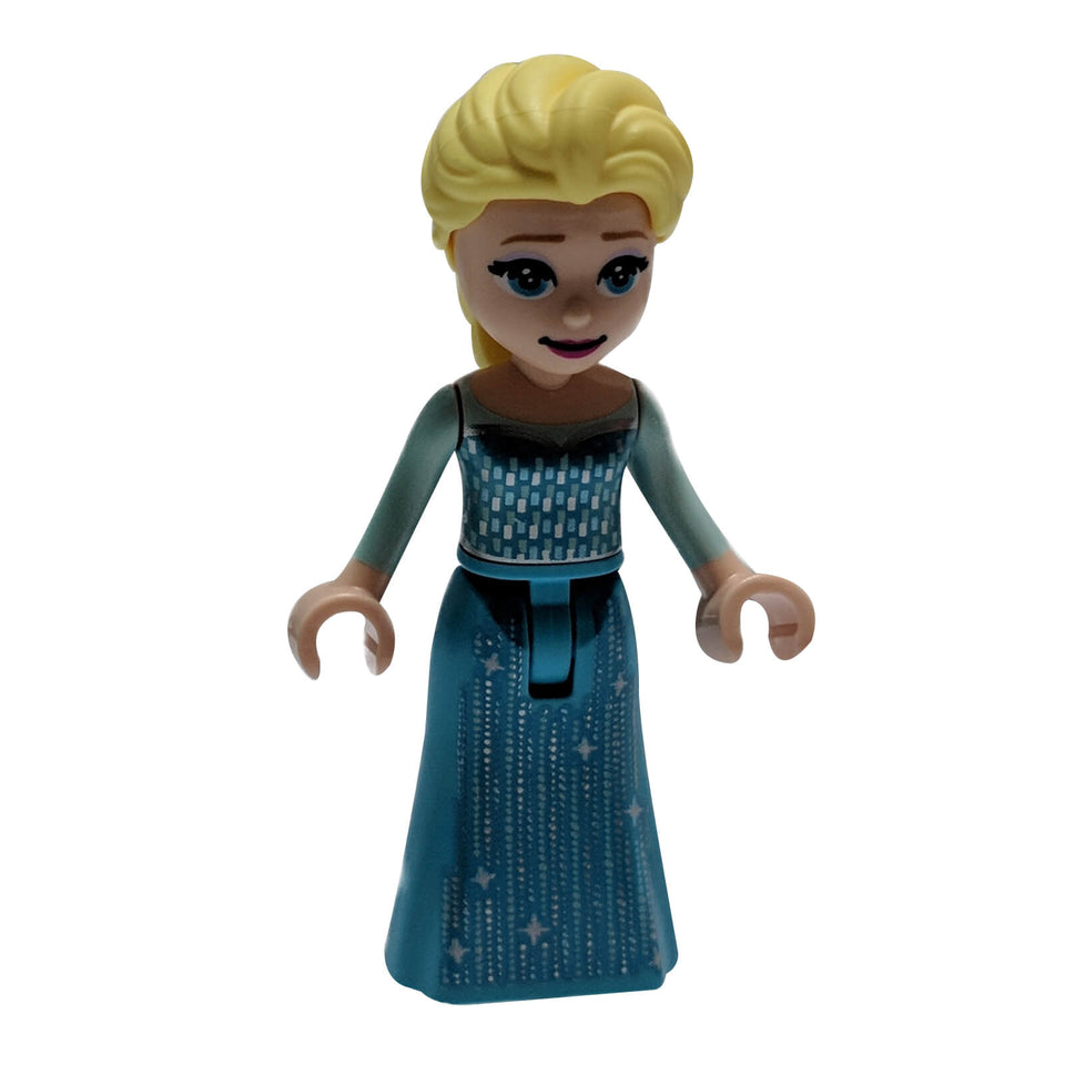 LEGO Elsa mini doll dp140 medium azure dress braid printed bodice