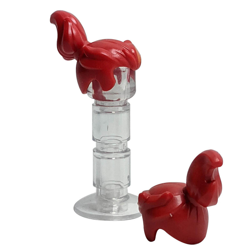 LEGO® Minifigur Haar Pferdeschwanz Hoch mit Orange Flammenmuster