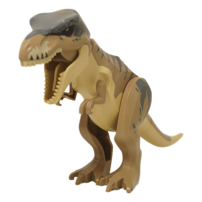 LEGO® T. rex Dinosaur (Trex12) – Tan with Dark Tan Back and Dark Bluish Gray Markings, Roaring Pose