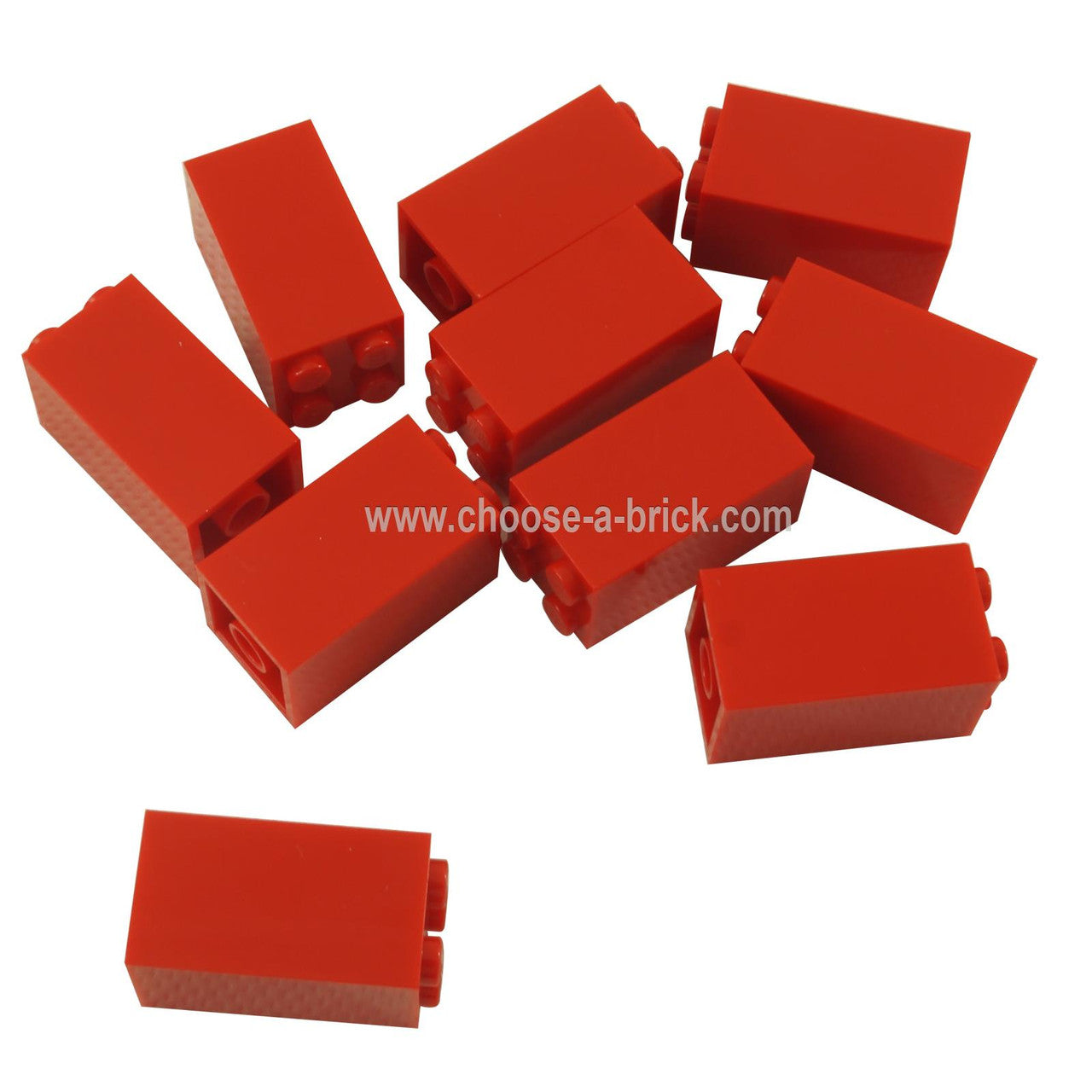 Rote LEGO Brick 2 x 2 x 3 Steine, verschiedene Ansichten