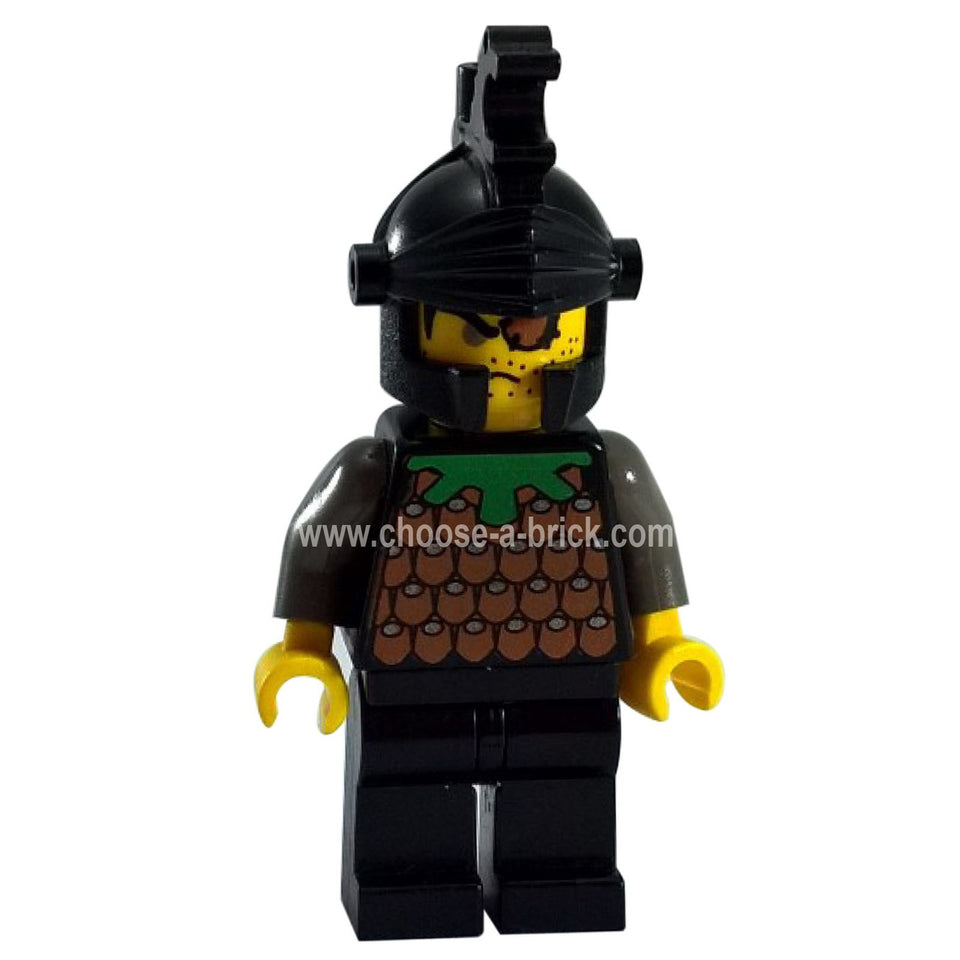 LEGO Minifigura Reino de los Caballeros I - Gilbert el Malo, Negro Casco de Dragón - cas041, primera vista.
