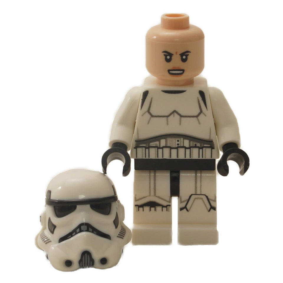 Stormtrooper - Casco Doble Moldeado Femenino, Cuadrados Grises en la Parte Posterior, Mueca