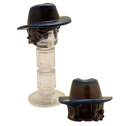 Tousled Hair with Dark Blue Hat for a Band Pattern
