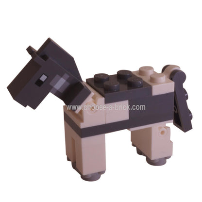 Cavalo Minecraft Cinza Azulado Escuro