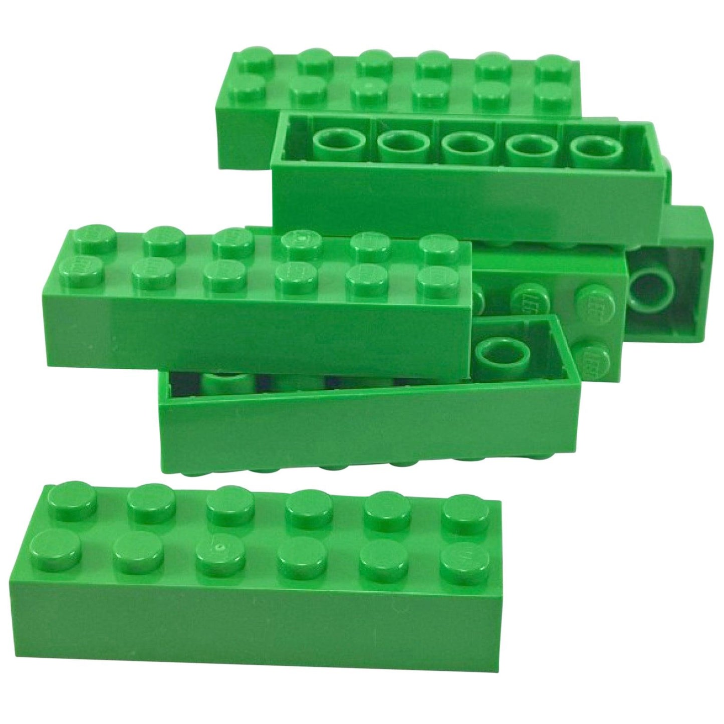 LEGO® peça de construção padrão 2x6 brick 2456 usada para construção estrutural robusta, bright green

