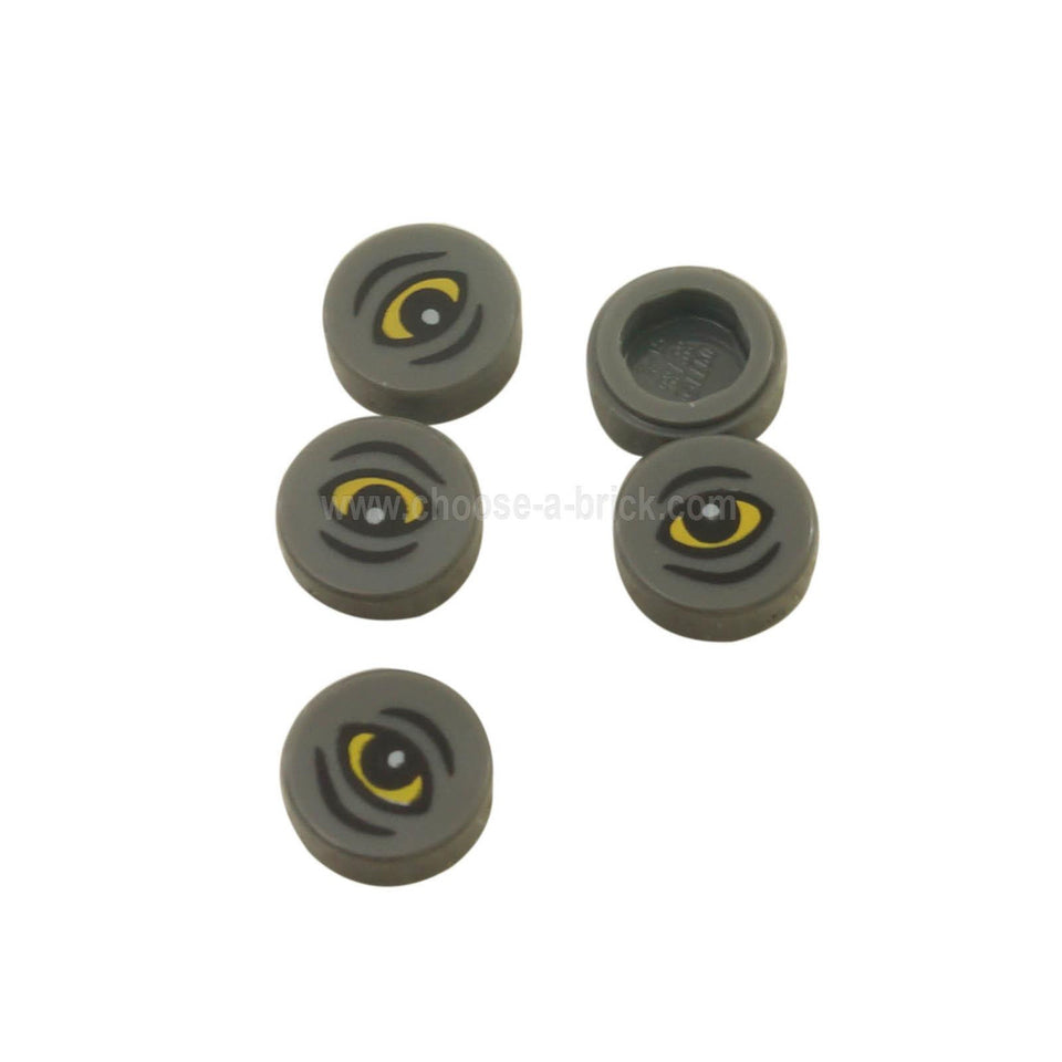 Grigio Bluastro Scuro Piastrella, Rotonda 1 x 1 con Motivo Occhio Erumpent
