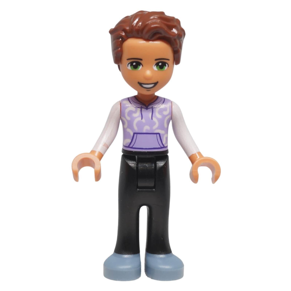 Front view of LEGO® Friends Felix mini-doll frnd0532 from Set 41711 Emma's Art School