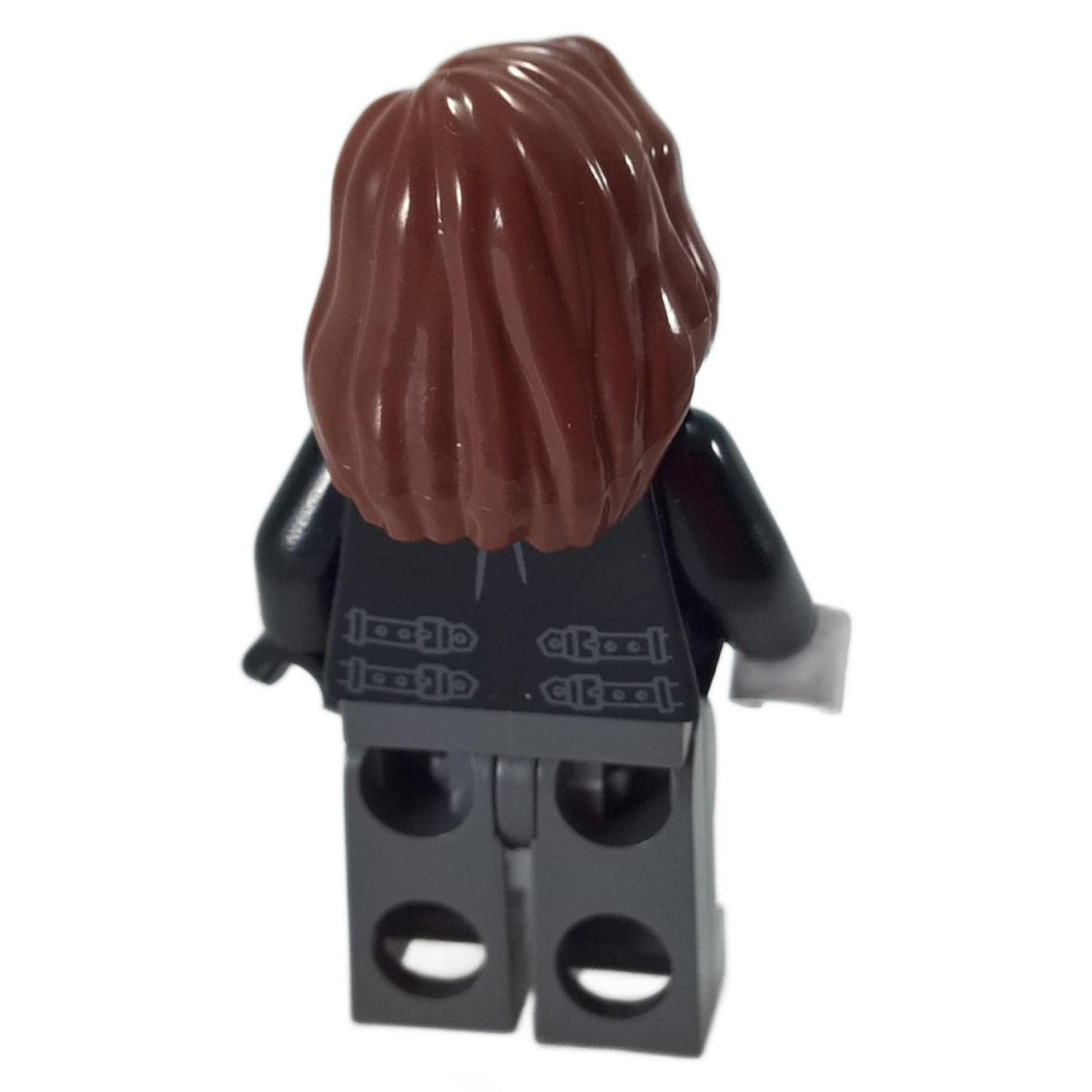 Female Bandit LEGO City minifigure cty0451 striped shirt brown hair, back profile