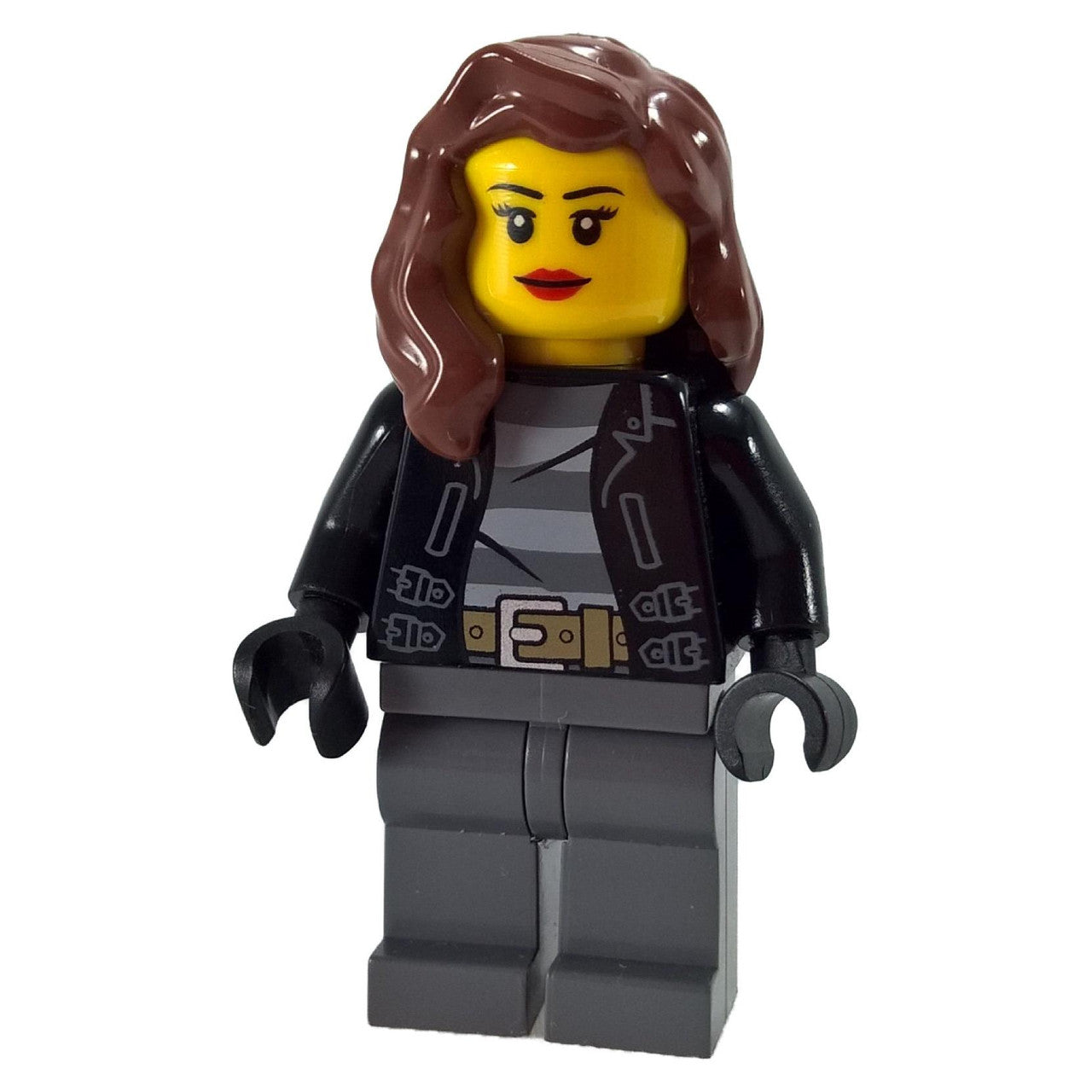 Female Bandit LEGO City minifigure cty0451 striped shirt brown hair