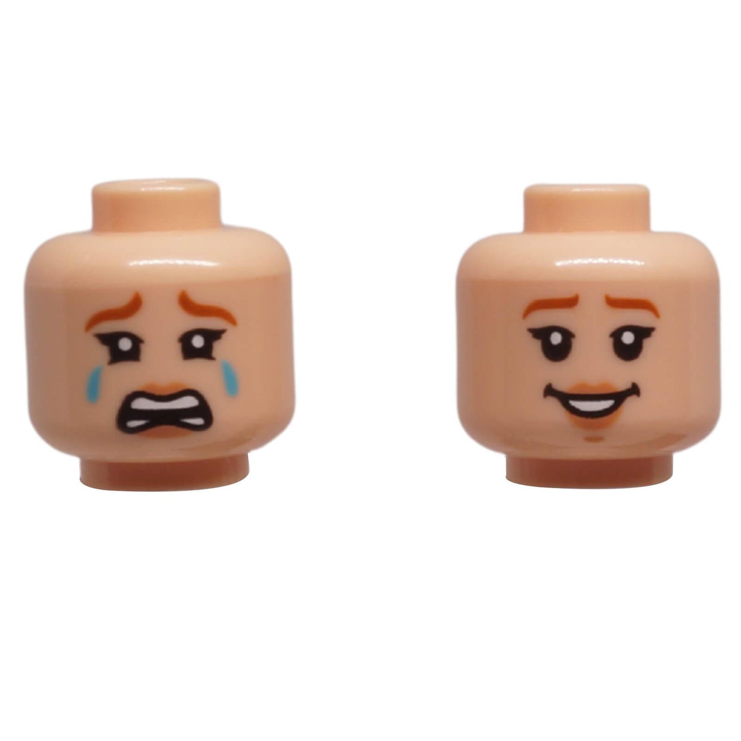 LEGO female minifigure head with dual-sided smile and crying expressions 3626pb3926