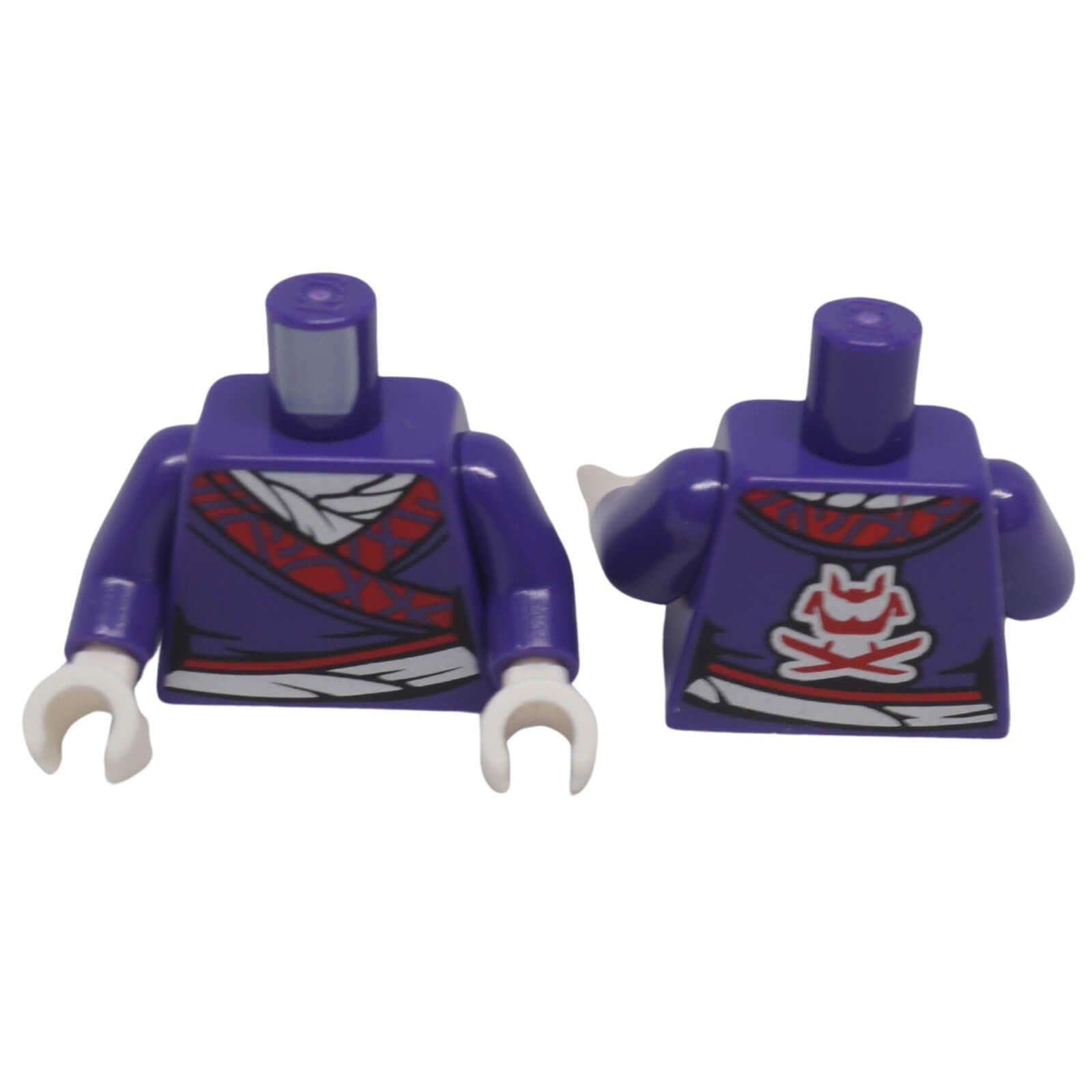 LEGO® female minifigure torso 973pb6484c01 with tunic print and samurai helmet back emblem