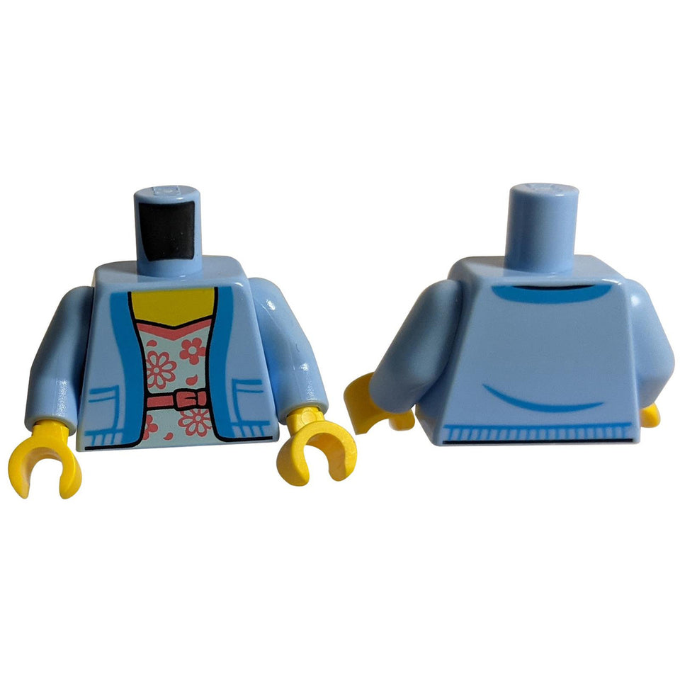 LEGO® female open jacket torso with floral shirt and belt print