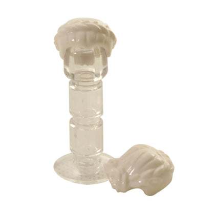 White female minifigure hair piece with short braided style, molded head accessory for character customization
