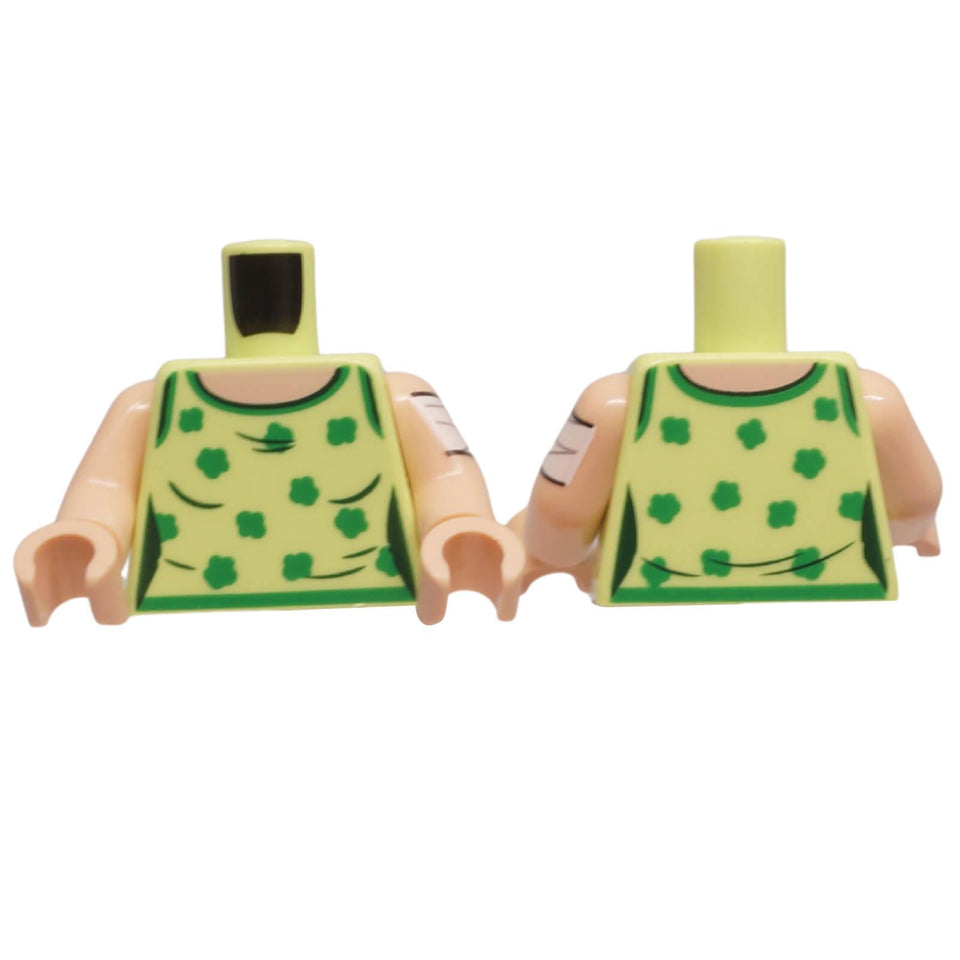 LEGO minifigure torso with shamrock tank top print and bandage arm detail 973pb6256c01