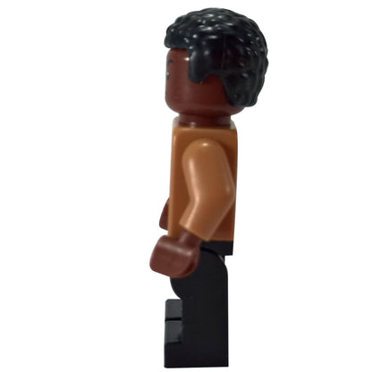 LEGO® Finn minifigure sw0676 side view with tan Resistance jacket and black legs from Star Wars