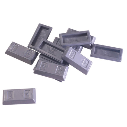 Flaches Silber LEGO® Minifigur Utensil Goldbarren / - ingot, verwendet als Schatz, Barren oder dekoratives Zubehör
