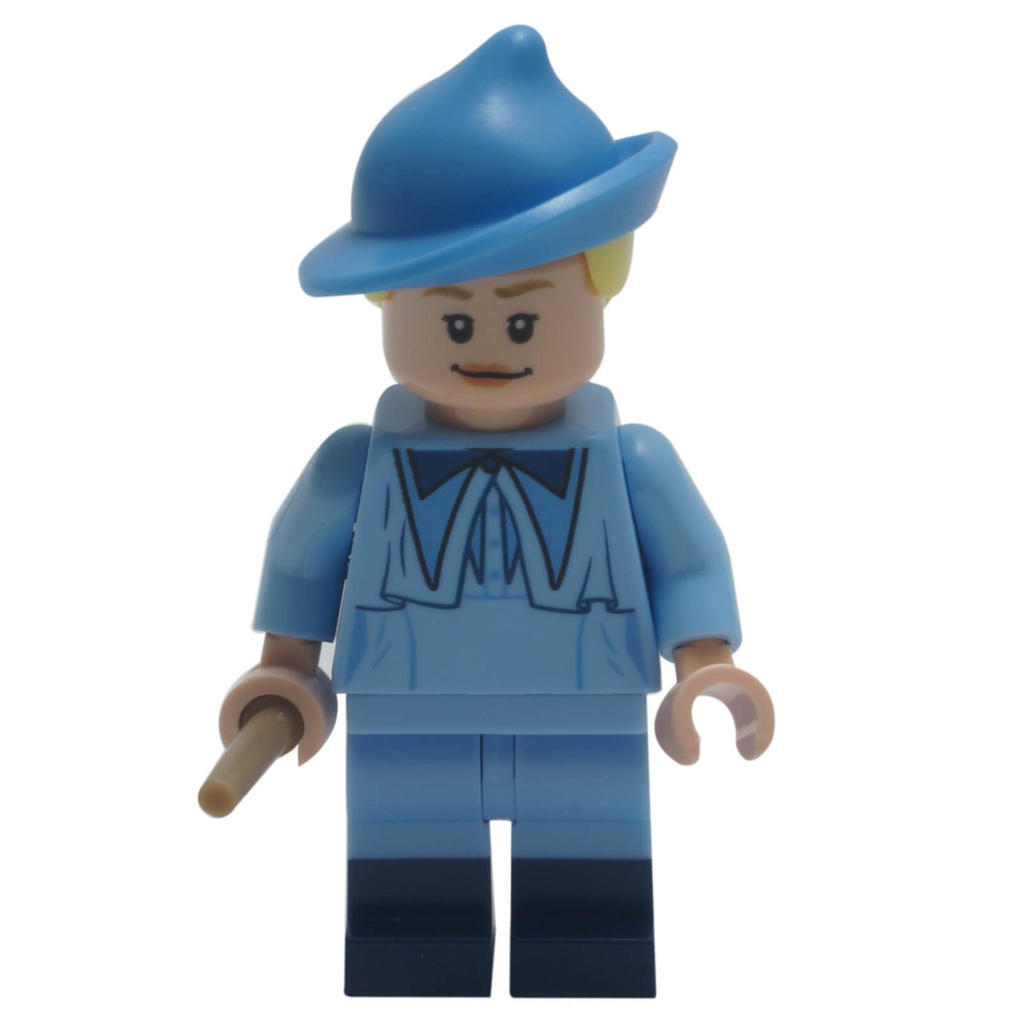 LEGO® Harry Potter Fleur Delacour minifigure in bright light blue Beauxbatons robe with wand, smiling face from Goblet of Fire set 75958