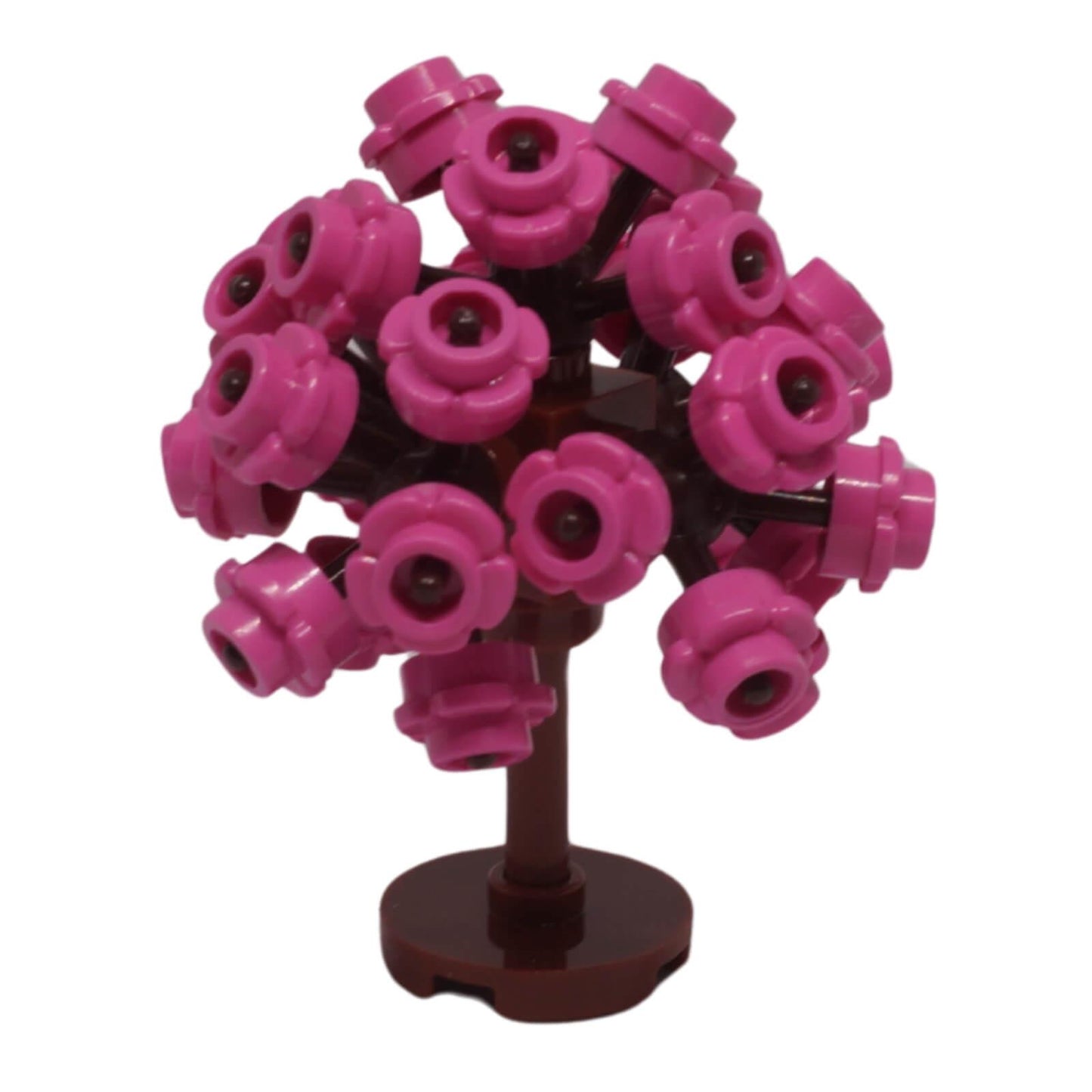 LEGO® assembled flower tree display build dark pink