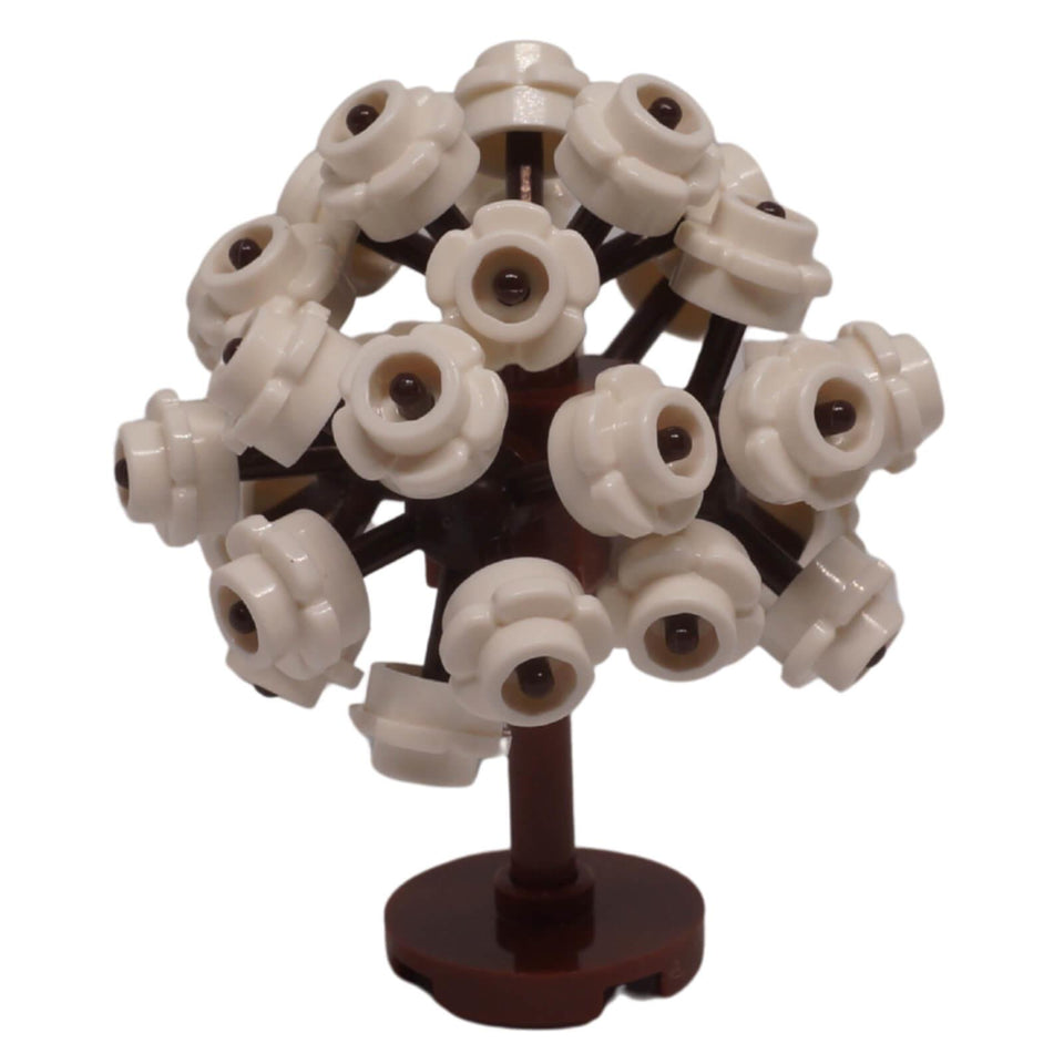 LEGO® assembled flower tree display build white