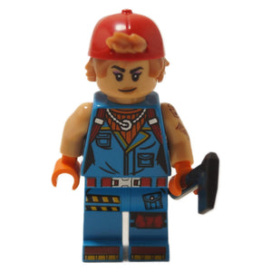 LEGO® Fortnite Sparkplug minifigure from set 77075 with red top, gloves, and mechanic details