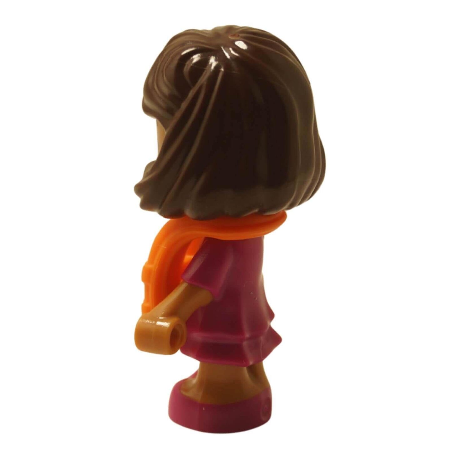 Muñeca micro de Friends Alba vestido magenta chaleco salvavidas naranja vista lateral frnd0884
