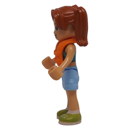 LEGO Friends Candi frnd0743 side view with twin ponytail hair and orange life jacket