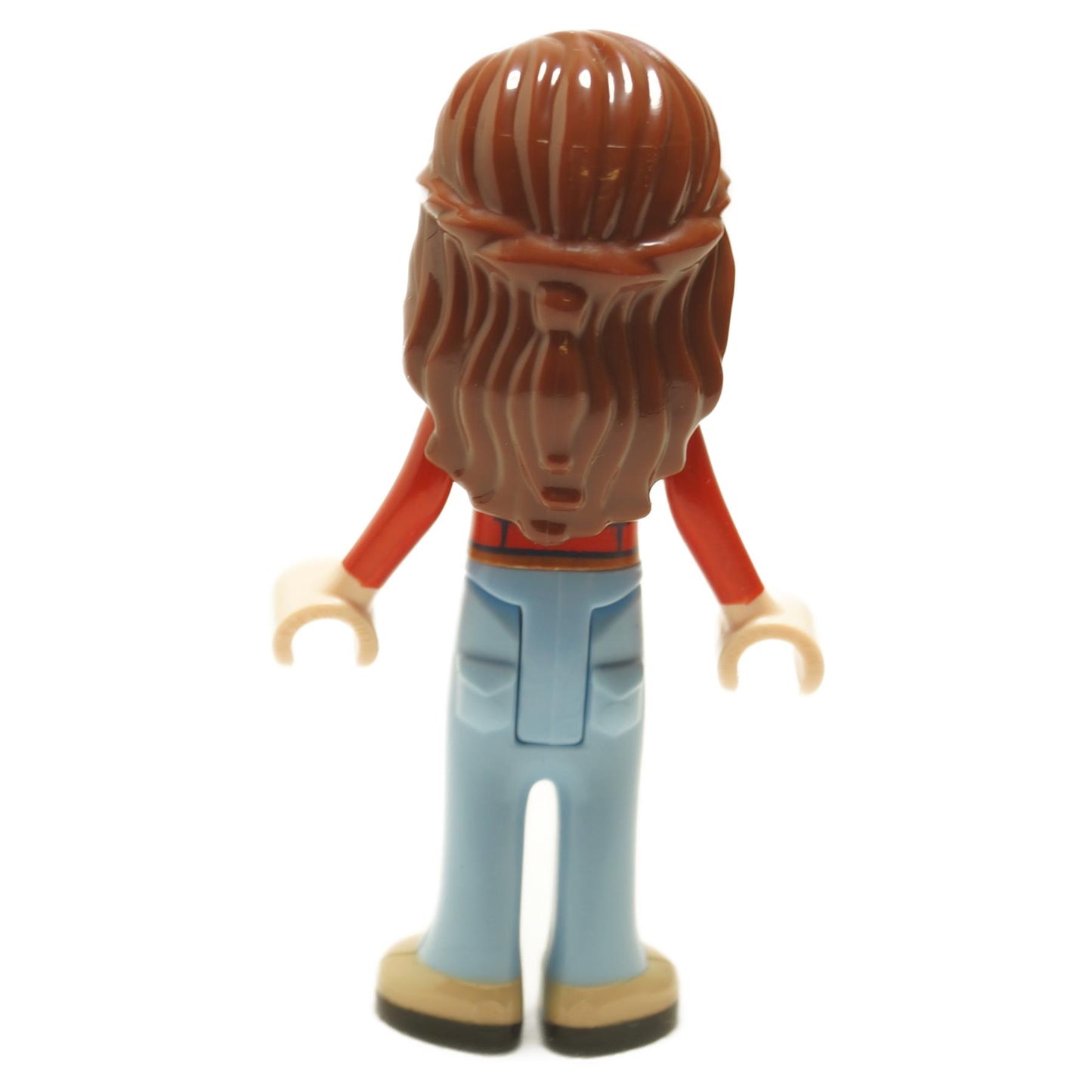 Back view of LEGO Friends Colette mini-doll with detailed outfit print and styled hair
