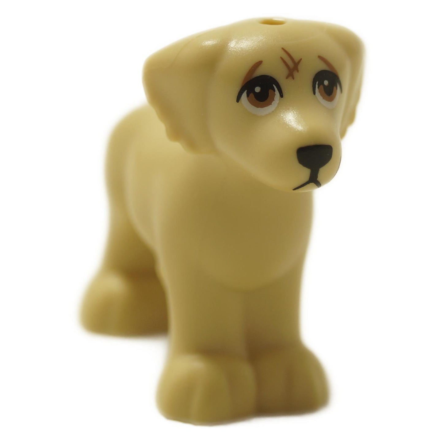 Friends style dog figure with shaggy fur, scratch markings, and black nose, standing pose

