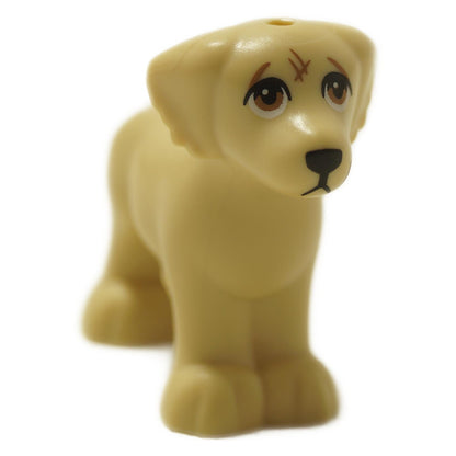 Friends style dog figure with shaggy fur, scratch markings, and black nose, standing pose
