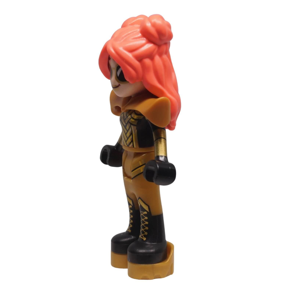 LEGO® Friends Ley-La Paisley persona mini-doll frnd0707 left side view showing long double-bun hairstyle and platform boots