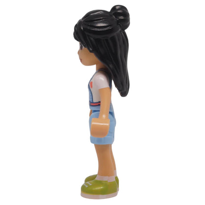 LEGO Friends Liann frnd0600 mini-doll side view with long black bun hairstyle