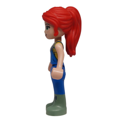 LEGO® Friends Mia mini-doll frnd0497 side view showing long ponytail hairstyle and printed outfit