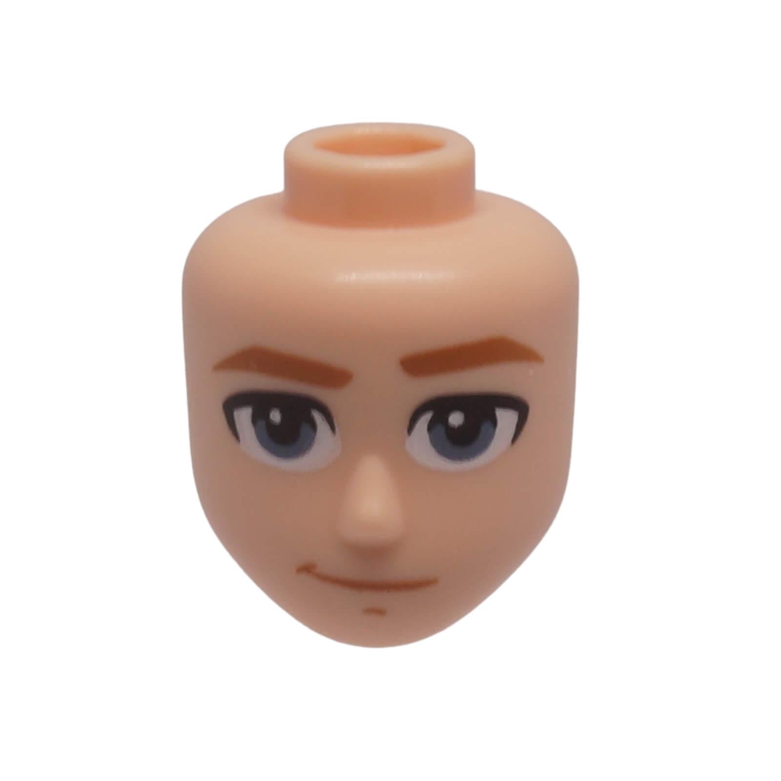LEGO Friends mini doll male head with sand blue eyes and smirk pattern part 109887