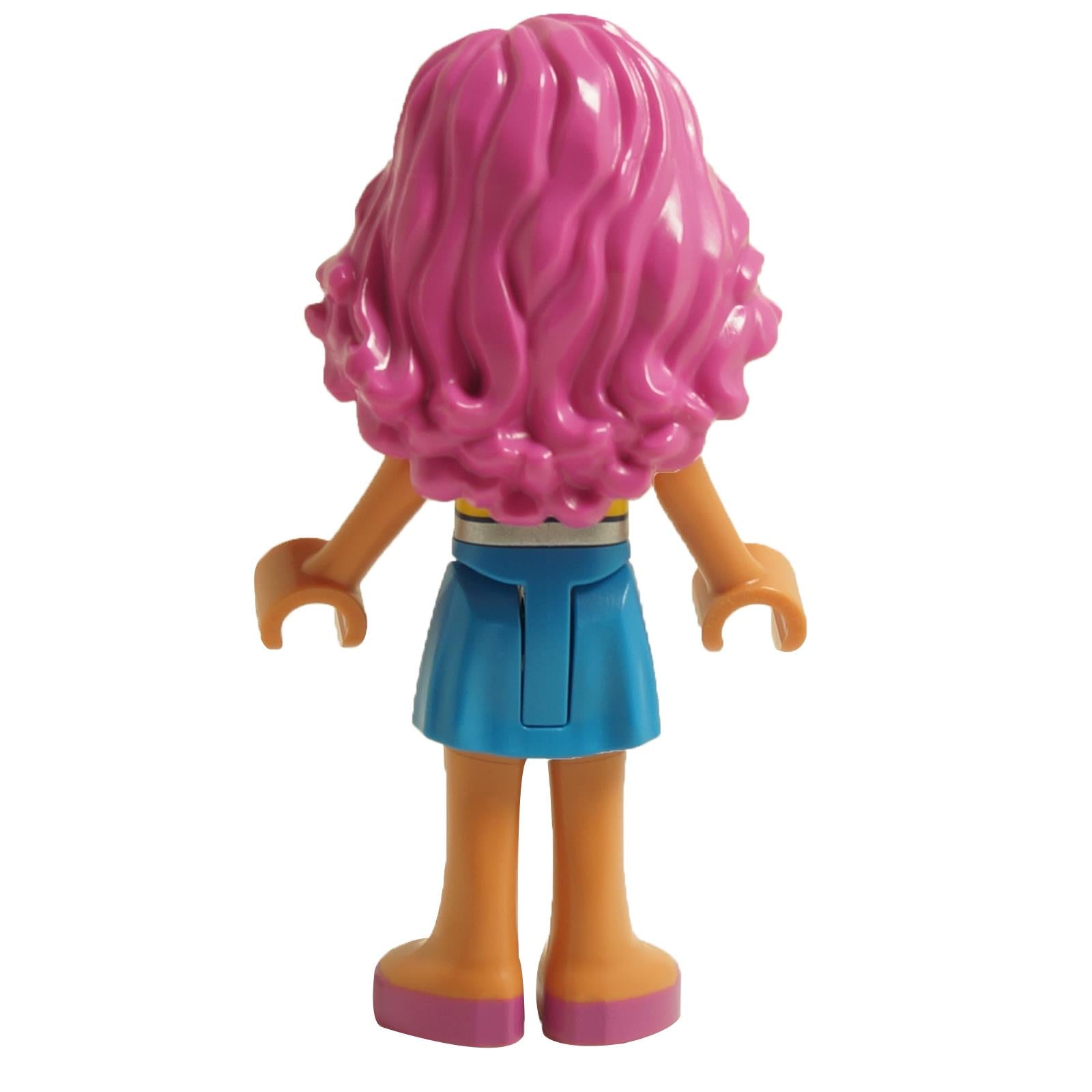 Back view of LEGO® Friends Nadia mini-doll with detailed vest and casual outfit from the Friends series