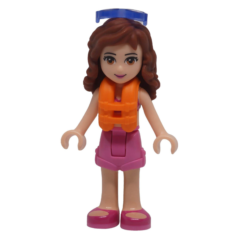 LEGO Friends Olivia frnd0230 mini-doll with orange life jacket front view