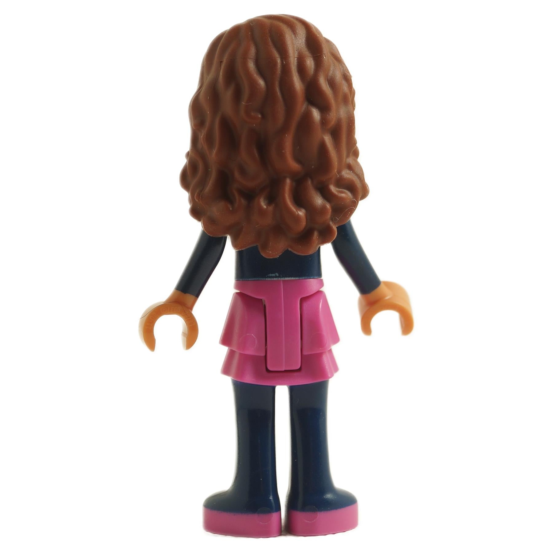 back view of LEGO Friends Olivia mini doll with long hair wearing casual outfit frnd558
