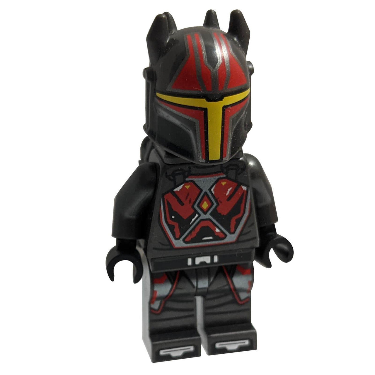 LEGO Gar Saxon minifigure sw1162 with red and black Mandalorian helmet